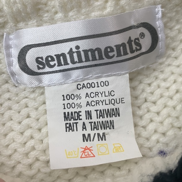 VINTAGE Awesome Pattern Sweater Purple Turquoise '80s Knit - Picture 3 of 6